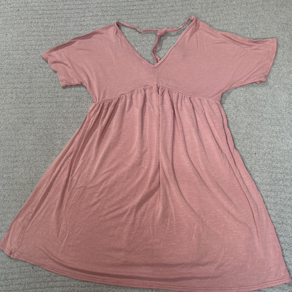 Olivia Rae Babydoll Empire Waist Mini Dress Mauve Pink Sz M Coquette Cottagecore